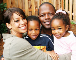 young couple with two children